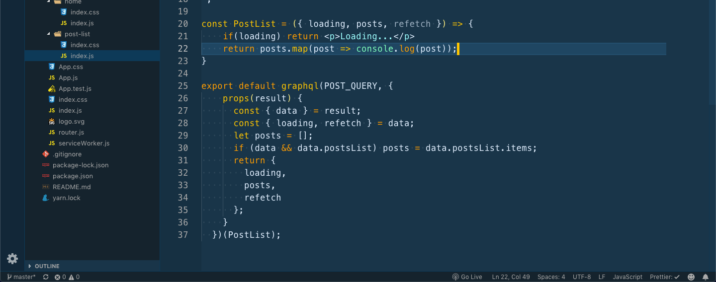 PostList Functional component