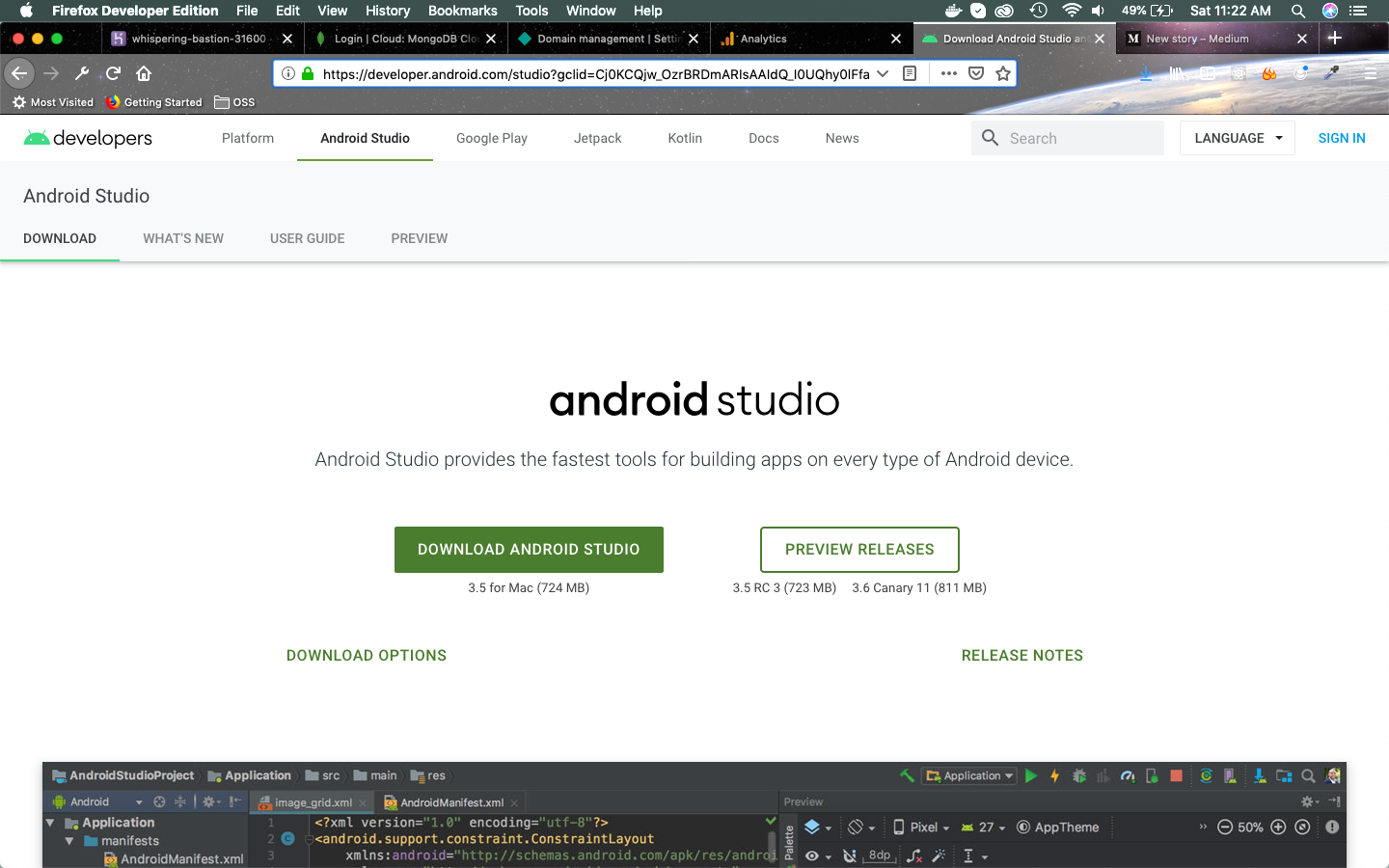 mac android studio emulator install apk