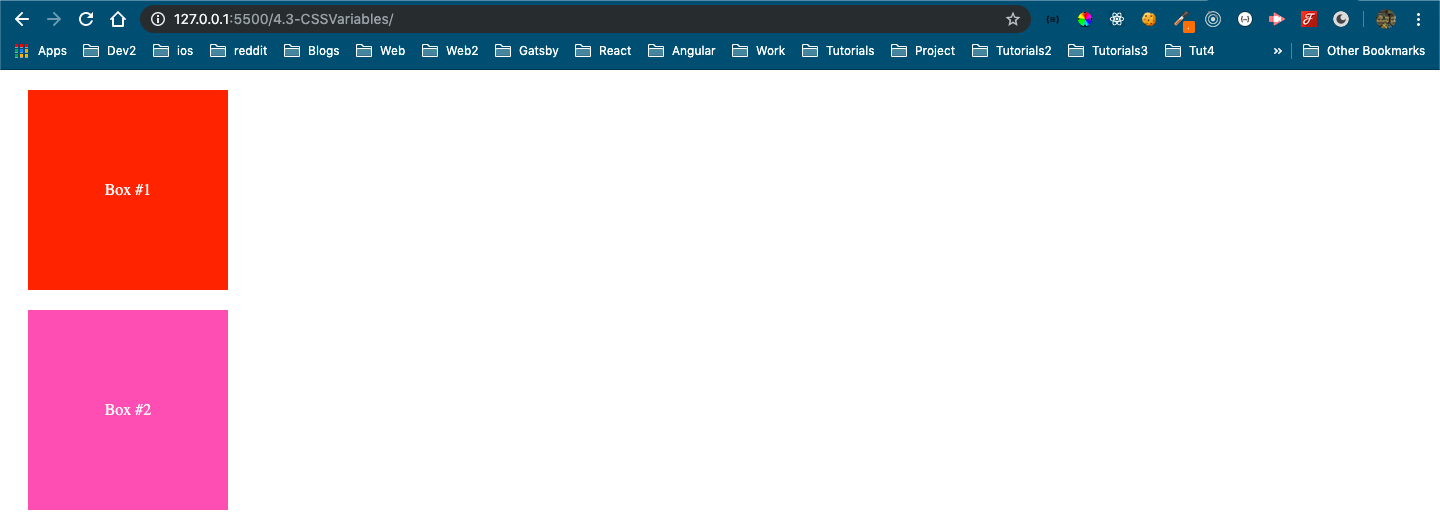 Boxes in browser