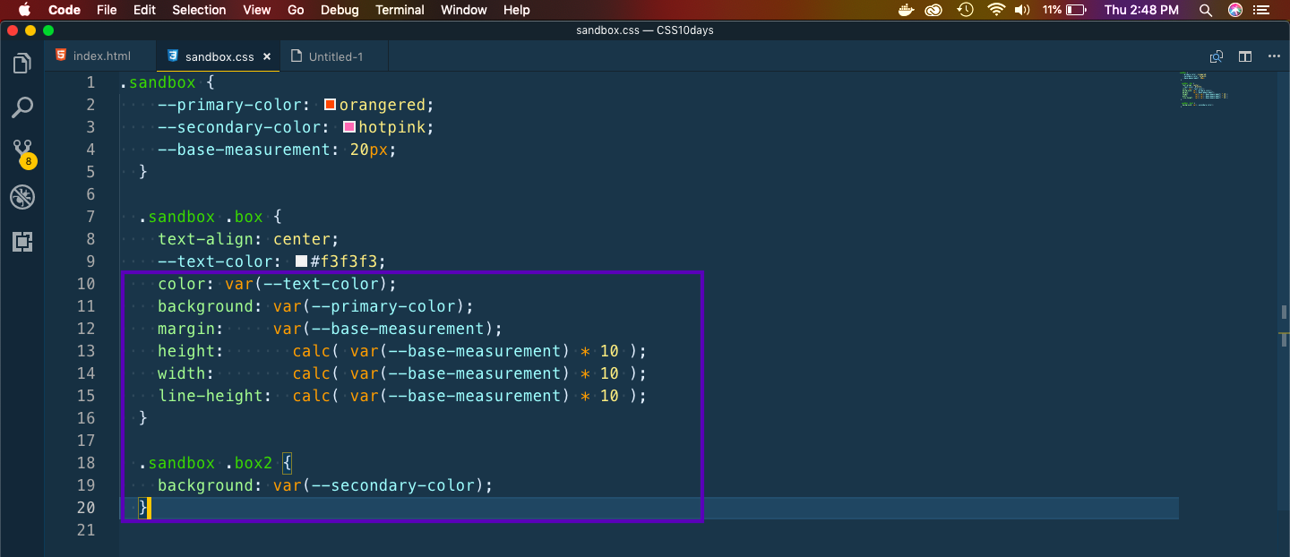 Using variables