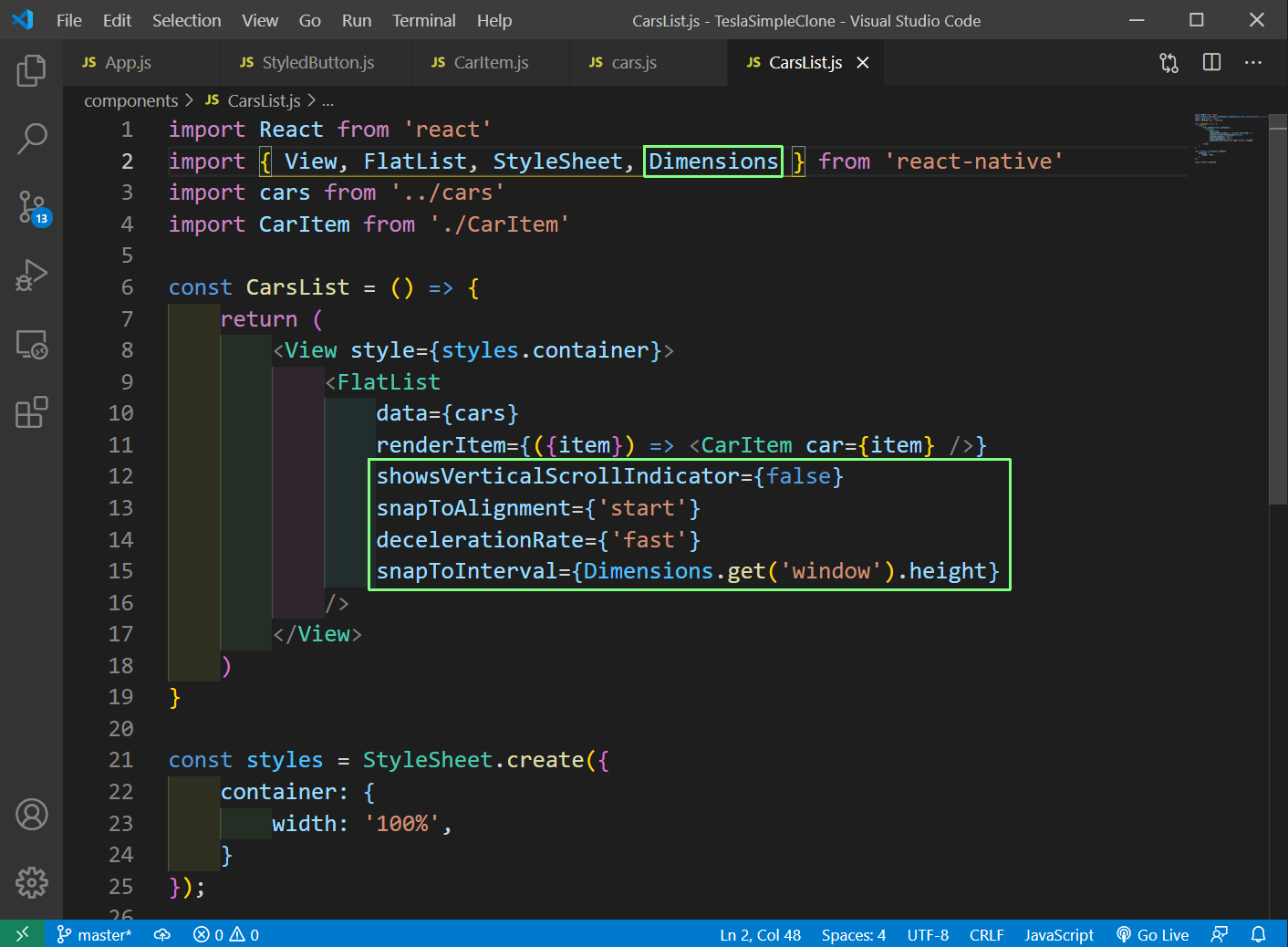CarsList.js