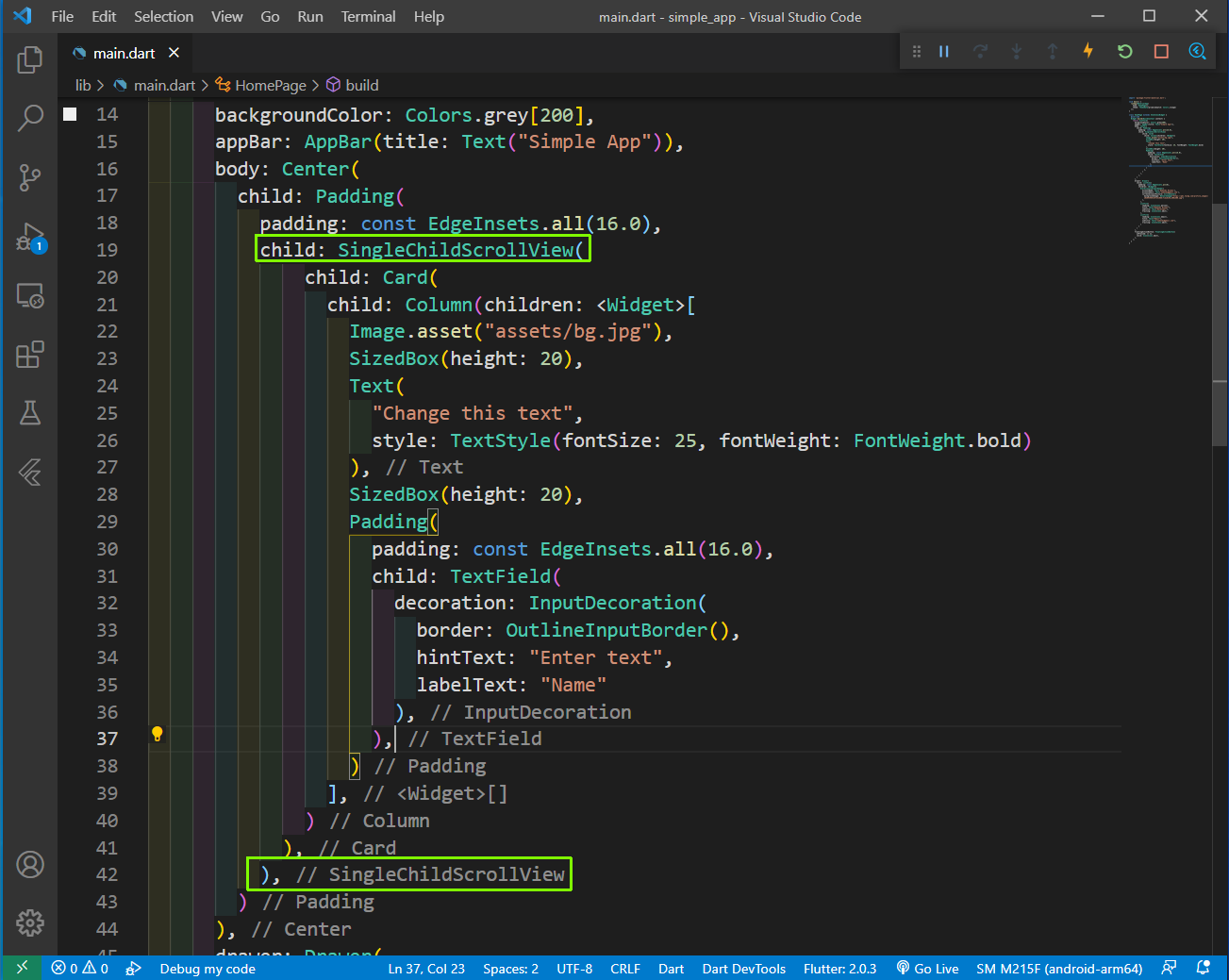 SingleChildScrollView