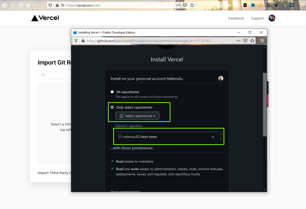 Select repository
