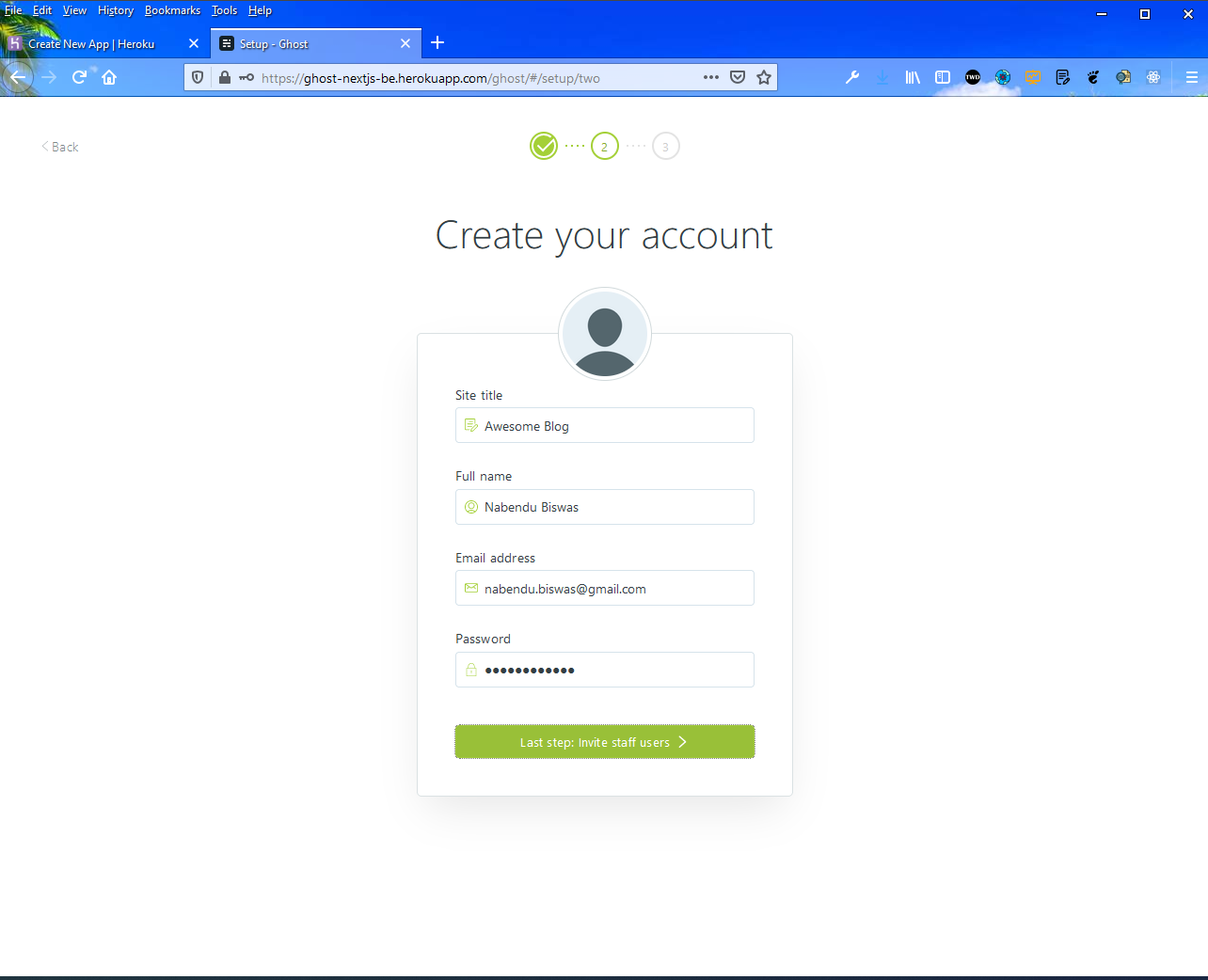 Create Account