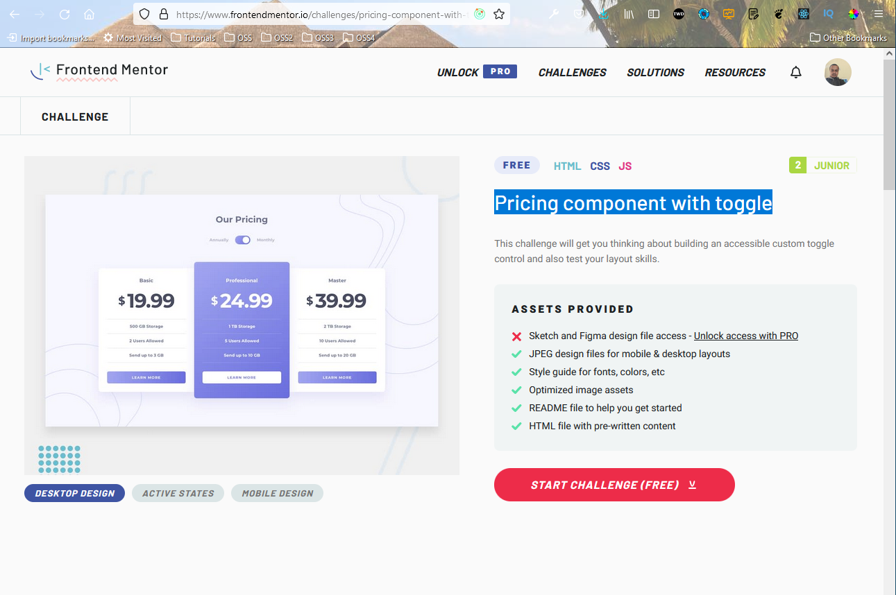 Pricing component