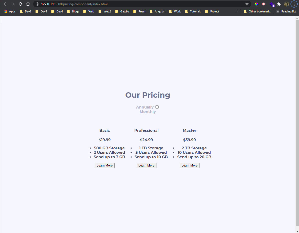 Our Pricing