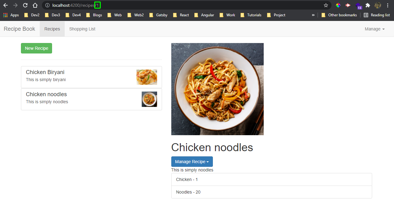 Manual recipe