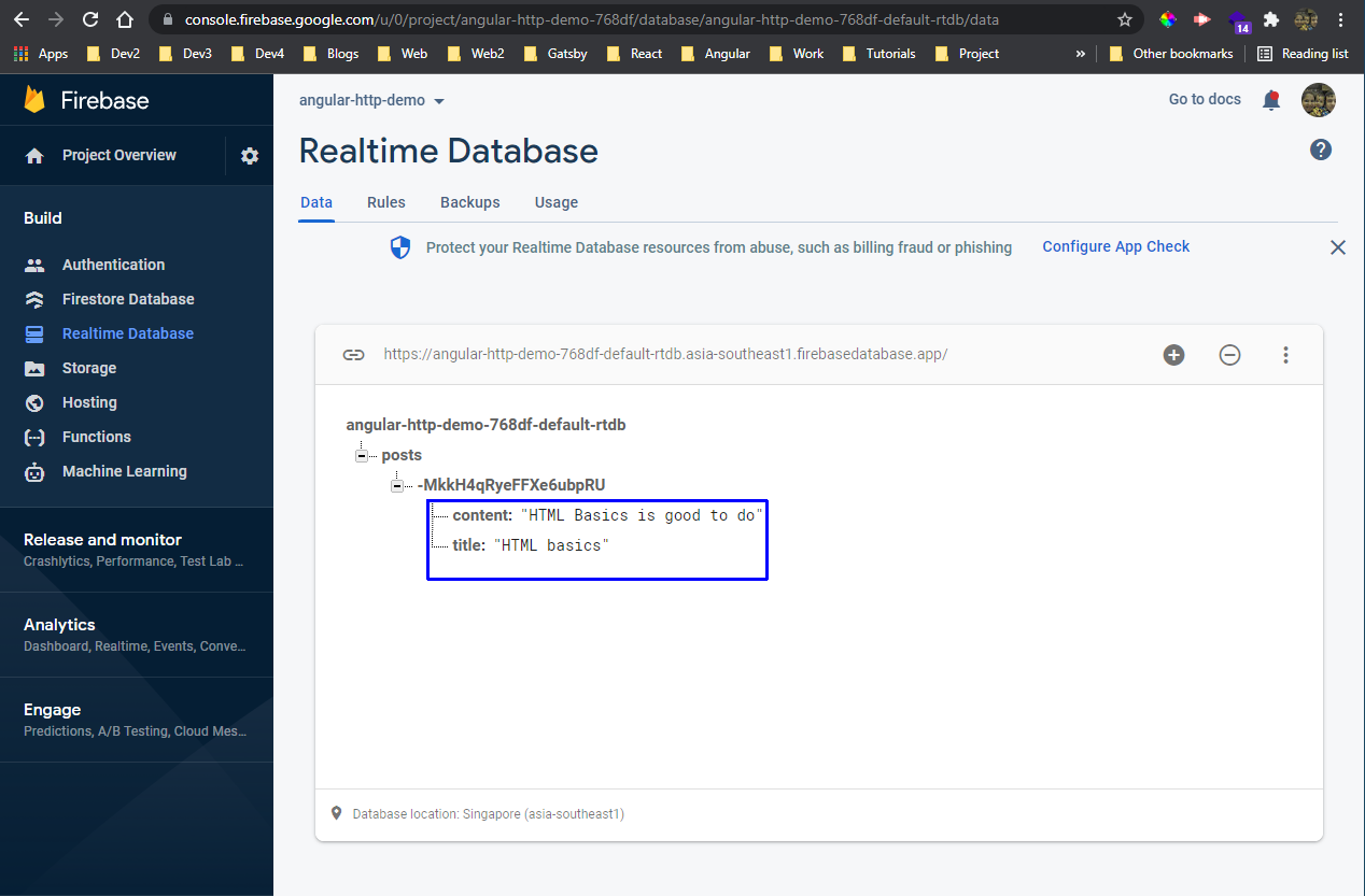 Firebase post