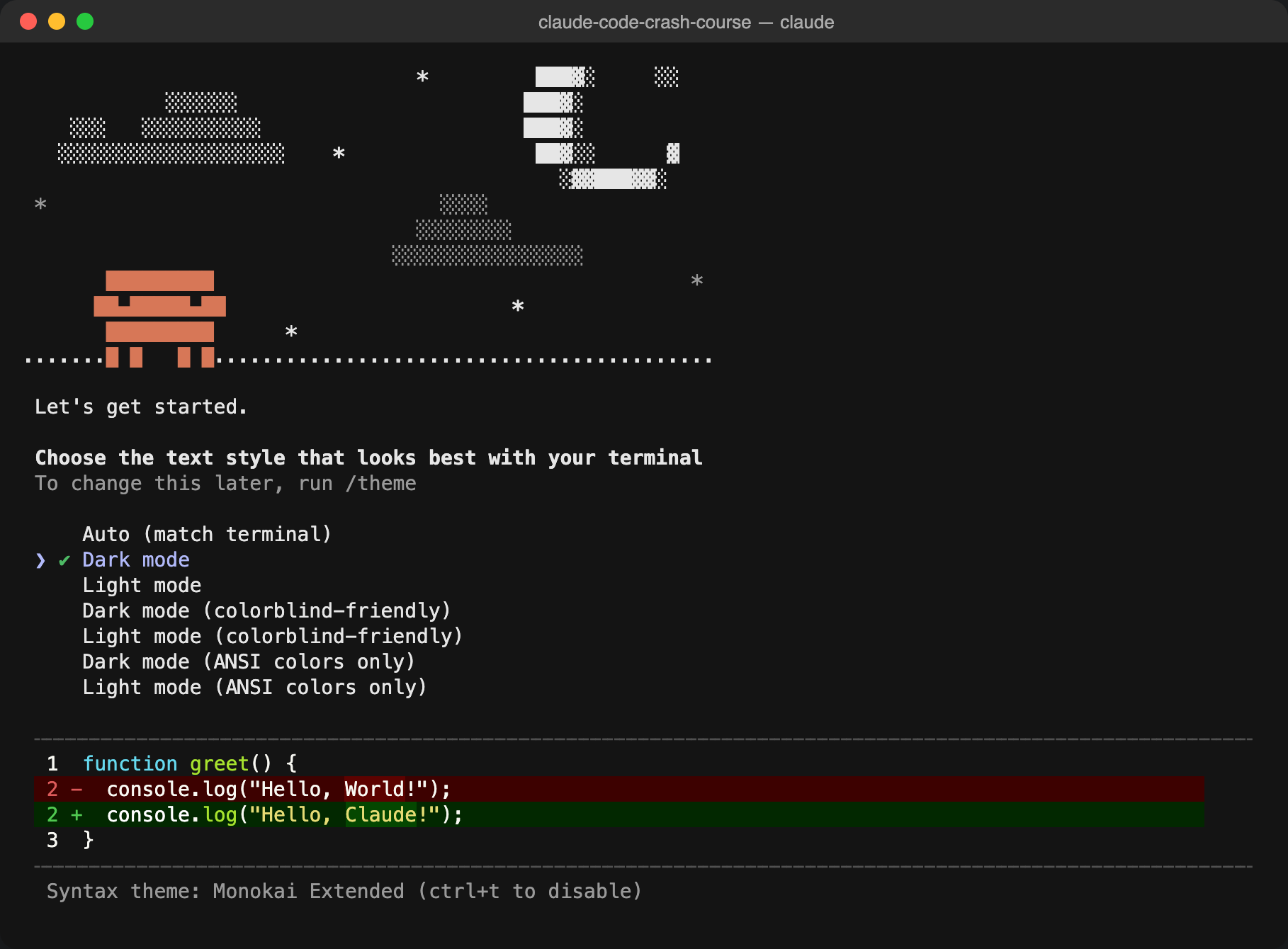 The first launch screen asking you to choose a text style