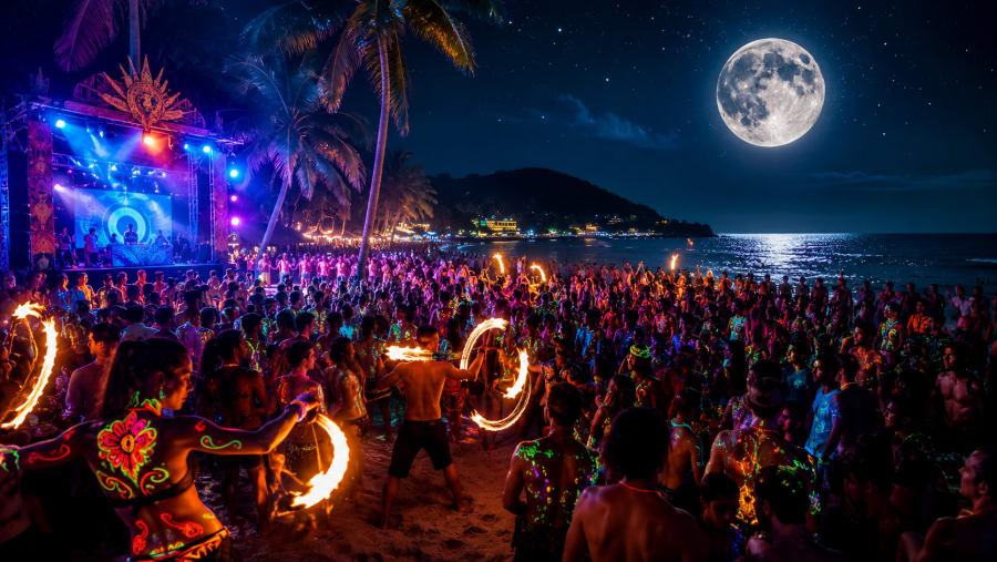 Full Moon Party Haad Rin Beach Koh Phangan