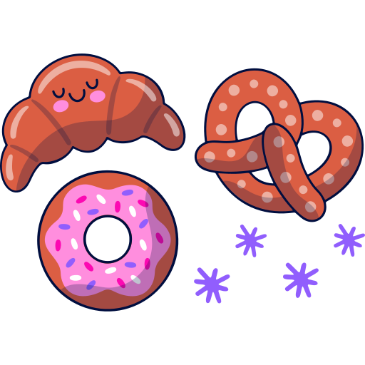 icon croissant and sweets
