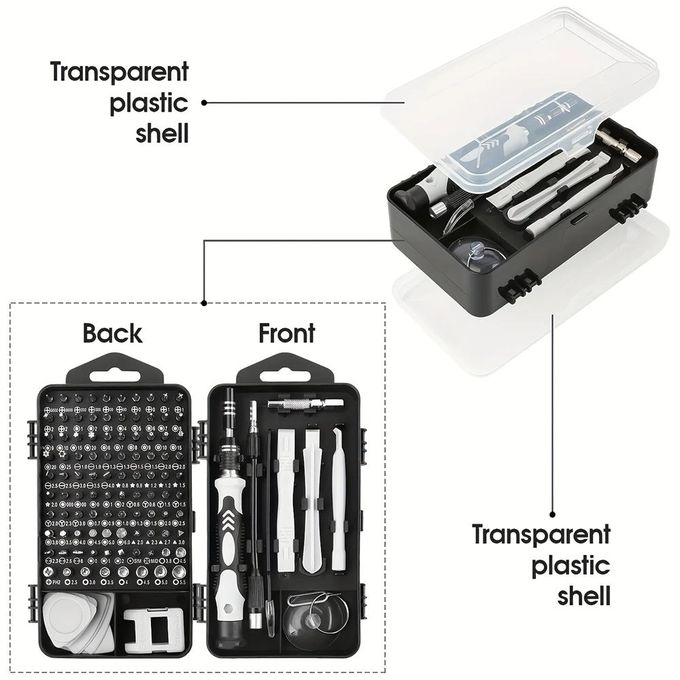 WakeView 122-in-1 Precision Screwdriver Set - Magnetic Laptop Repair Kit, 101 Bits, Ergonomic Handle, 0.5 kg