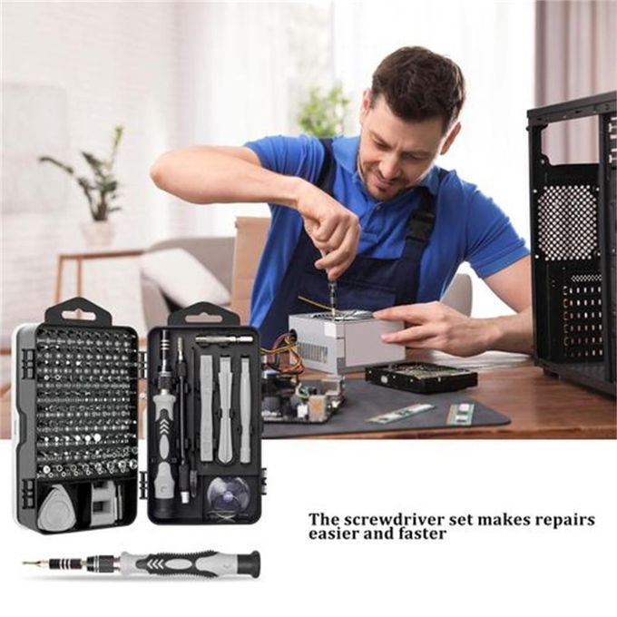 WakeView 122-in-1 Precision Screwdriver Set - Magnetic Laptop Repair Kit, 101 Bits, Ergonomic Handle, 0.5 kg