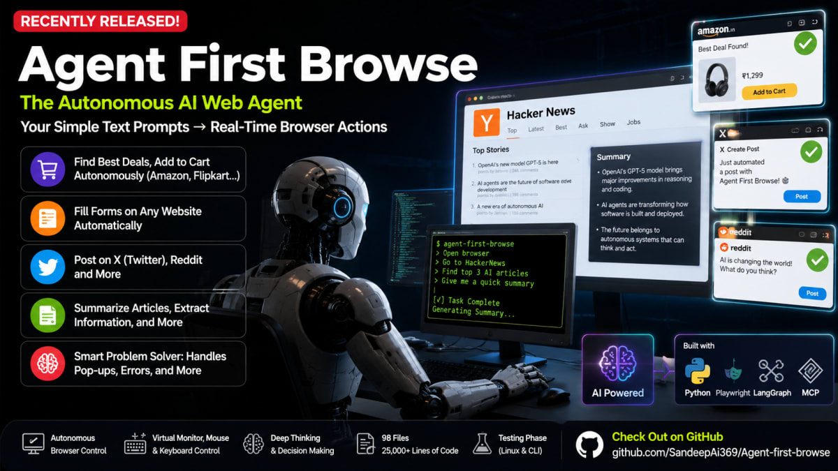 **Recently Released: 'Agent First Browse' The Autonomous AI Web Agent**