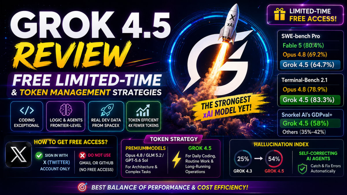 Grok 4.5 review: Free Limited-Time & token management strategies.