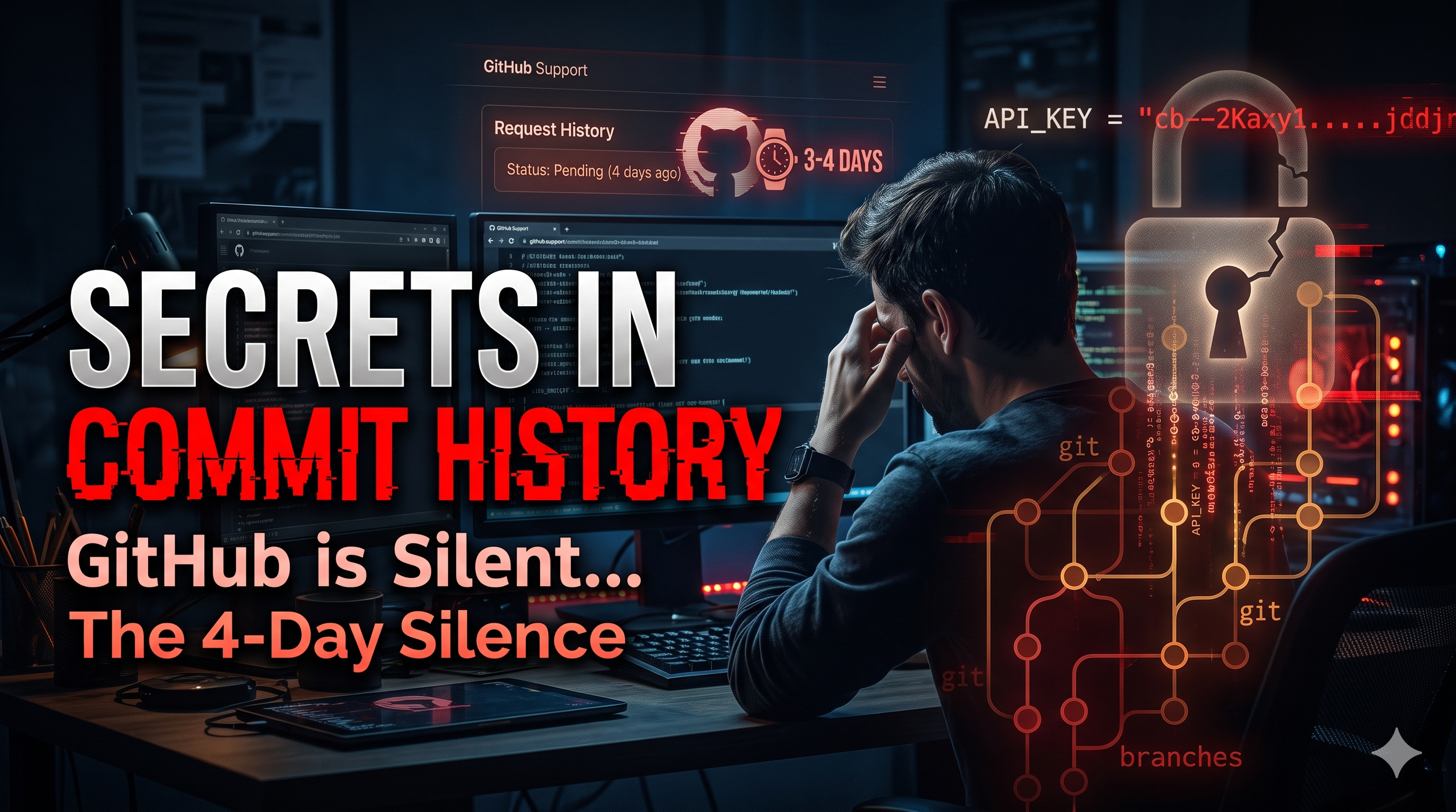 Secrets hiding in commit history, and GitHub Support's silence
