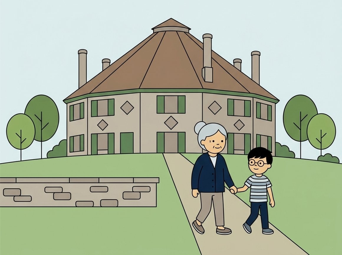 Illustration of A la Ronde, the 16-sided National Trust house near Exmouth