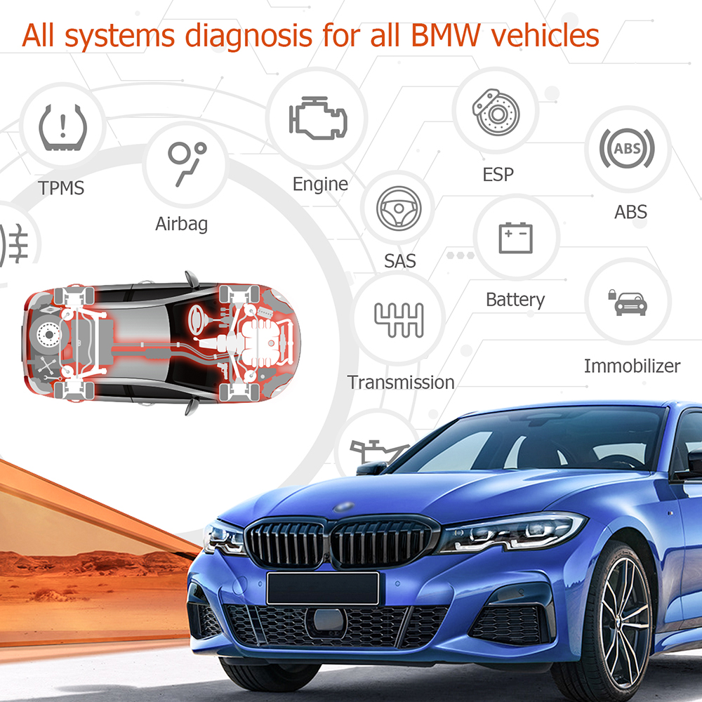 ANCEL BM700 OBD2 Scanner Code Reader EPB SAS Airbag TPMS Battery