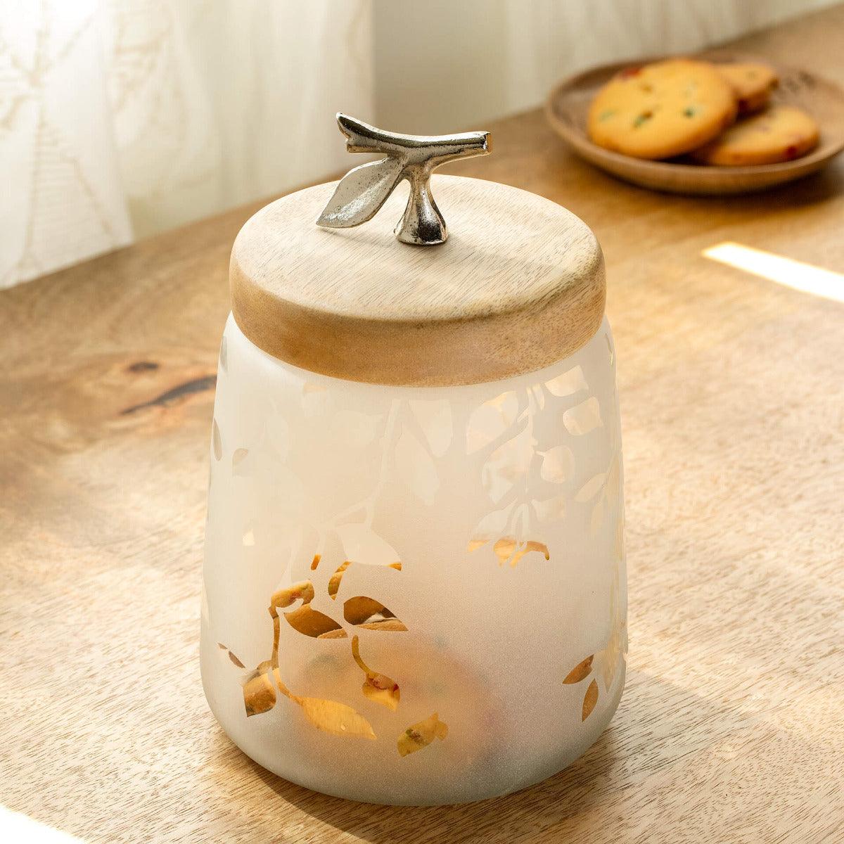 Frosted Glass Jar