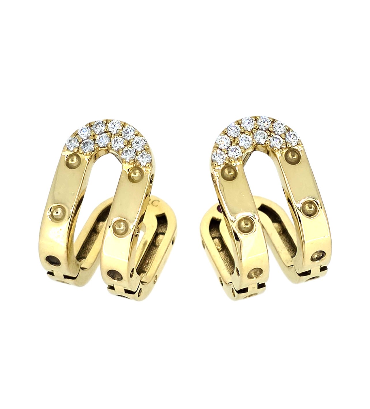 Roberto Coin 18k Yellow Gold Double Symphony Pois Moi Hoop Earrings