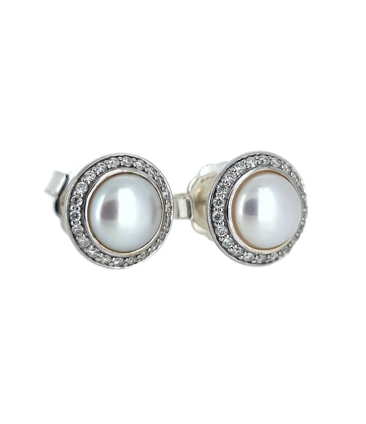 David Yurman Petite Cerise Pearl Halo Sterling Earrings