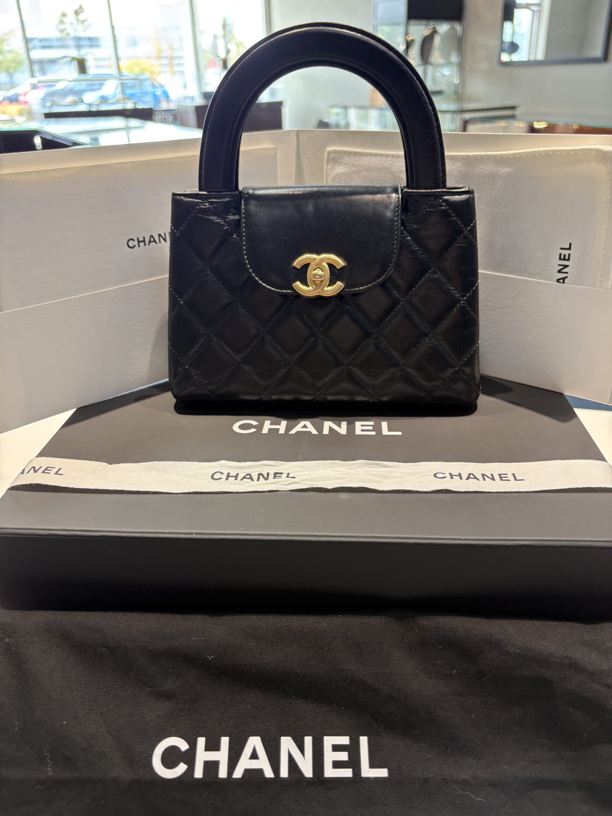CHANEL Black Nano Kelly Shopper