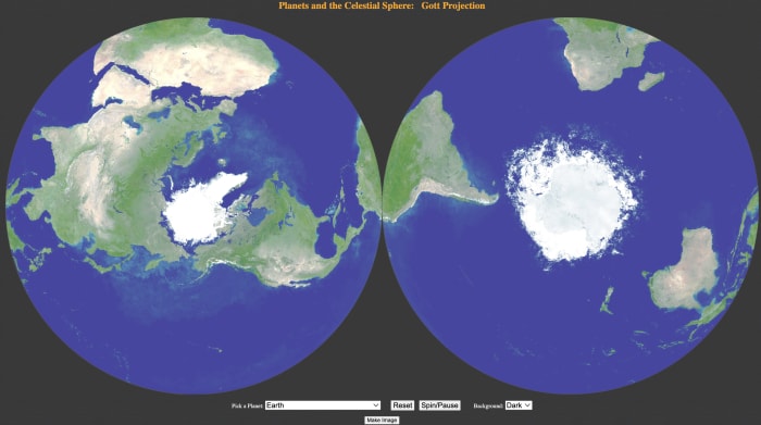 world map in gott projection