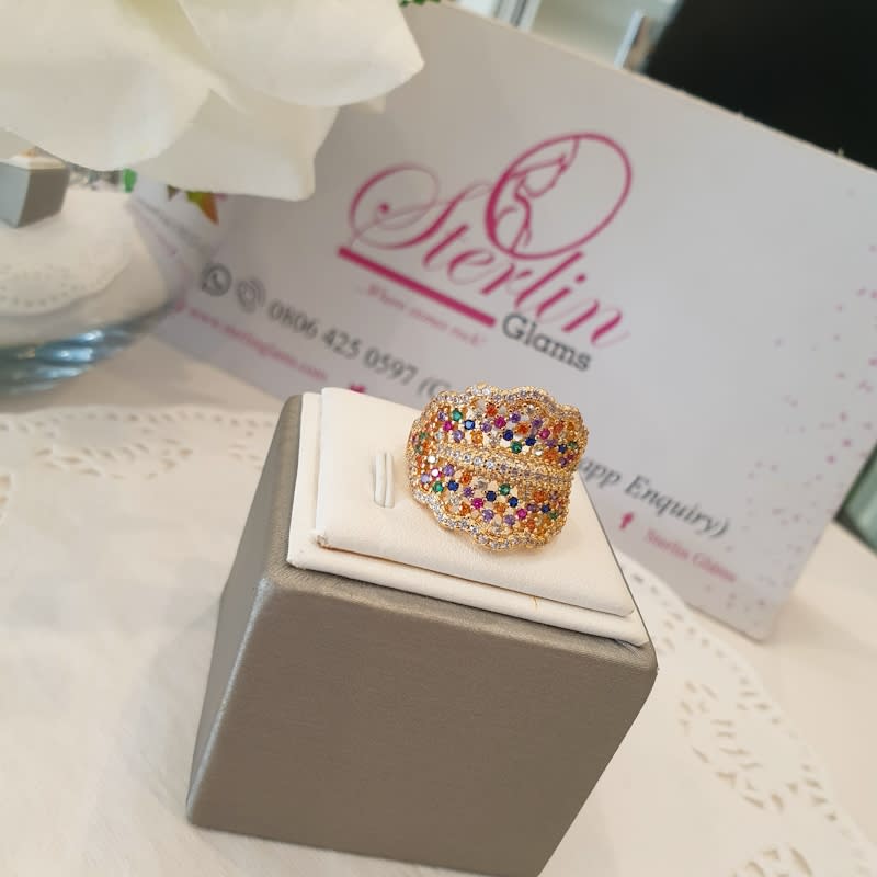 Multi Stone Gold Ring