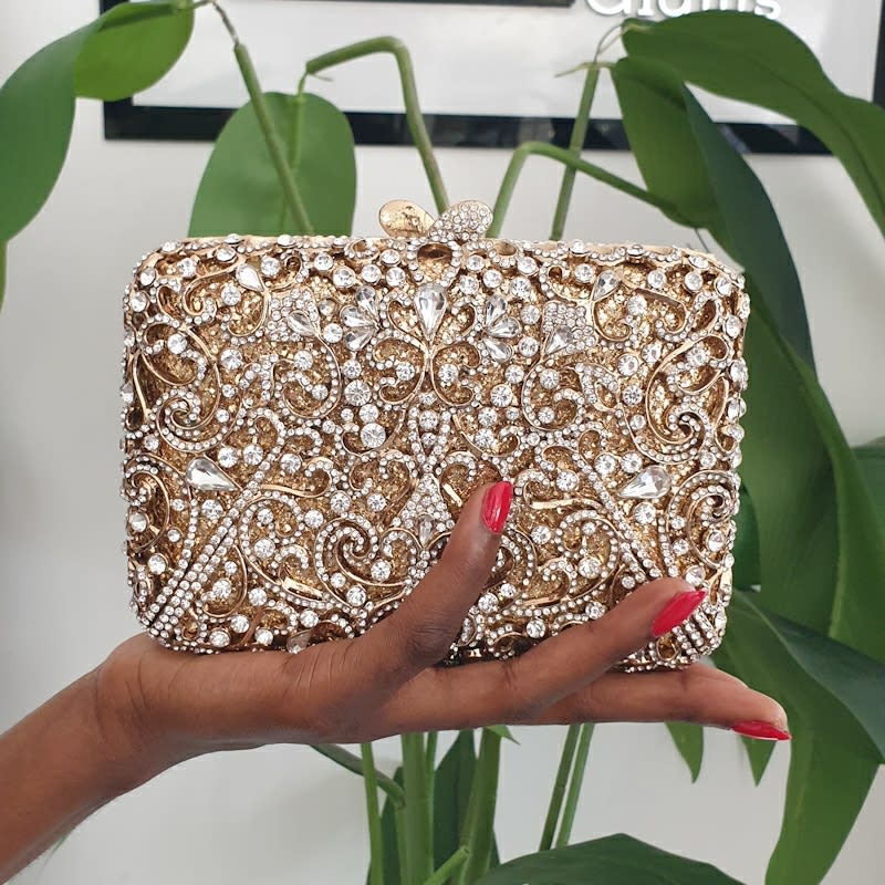 Gold Crystal Clutch