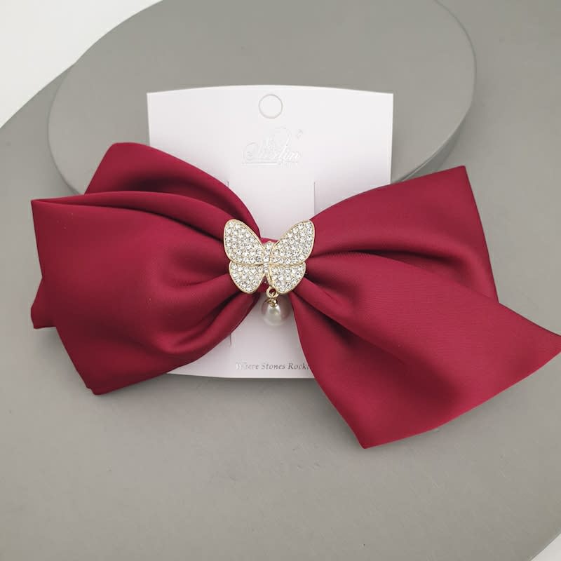Pearl Drop Bow Hair Clip