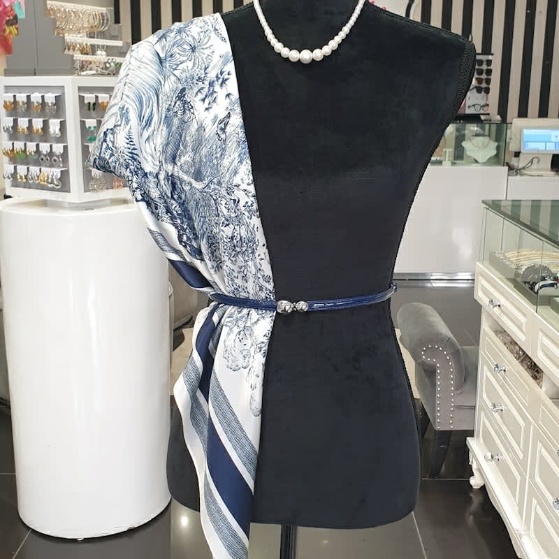 Blue Solitude 100% Silk Scarf