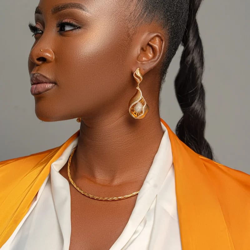 Gold Curvature Earrings