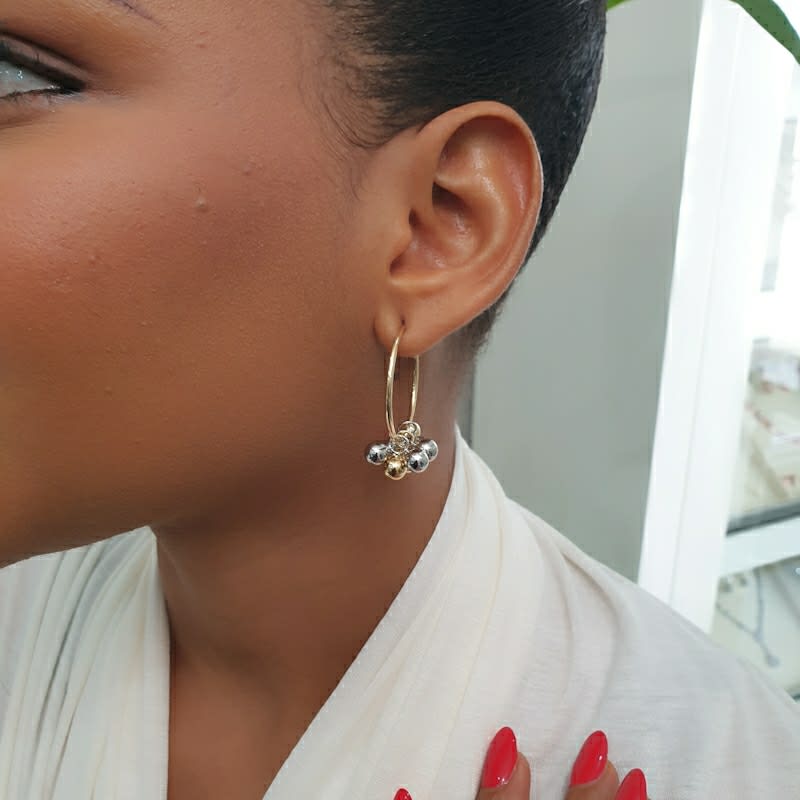 Gold n Silver Loop Earring