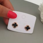 Black Big Stud Earrings view 4