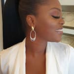 Oval Gold Drop Earrings view 6
