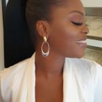 Oval Gold Drop Earrings view 3