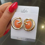 Coral Gold Earrings view 2