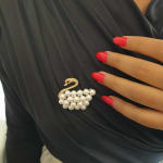 Swan Pearl Brooch view 2