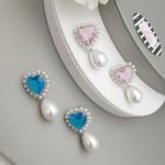 Stone Pearl Earrings view 1