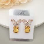 Stone Bow Earrings view 3
