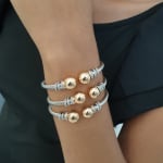 Silver Gold Bangle view 1