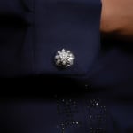 Silver Flower Stoned Cufflinks view 3