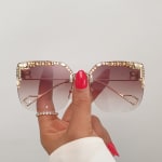 Crystal Rimless Sunglasses view 5
