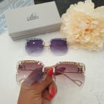 Crystal Rimless Sunglasses view 3