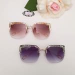 Crystal Rimless Sunglasses view 1