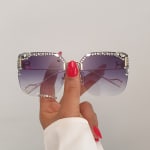 Crystal Rimless Sunglasses view 9