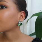 Green Shield Earring view 2
