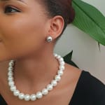 Large Shell Pearl Necklace view 1