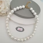 Large Shell Pearl Necklace view 3