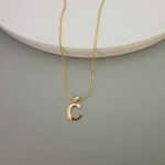 Gold Stoned Alphabet Necklace view 4